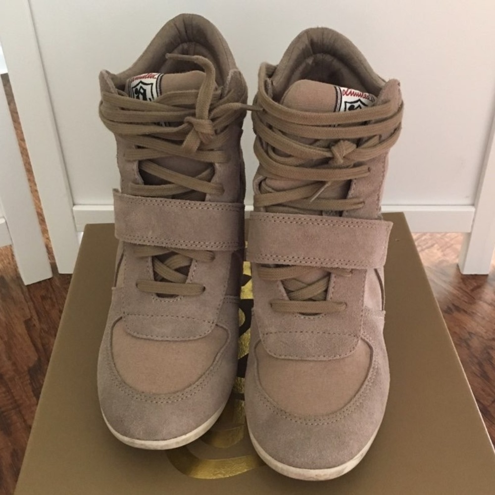 "SALE" Ash Bowie Wedge Sneakers Size: 39 (9) Taupe